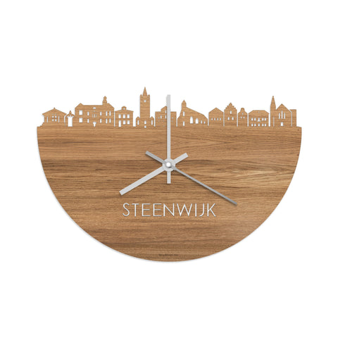 Skyline Klok Steenwijk Eiken houten cadeau wanddecoratie relatiegeschenk van WoodWideCities