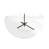 Skyline Klok Steenwijk Wit glanzend gerecycled kunststof cadeau wanddecoratie relatiegeschenk van WoodWideCities