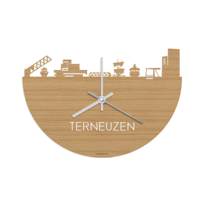 Skyline Clock Terneuzen Bamboo