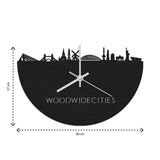 Skyline Klok Terschelling Black houten cadeau wanddecoratie relatiegeschenk van WoodWideCities