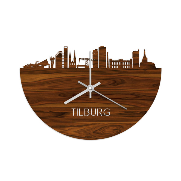 Skyline Klok Tilburg Palissander Palissander houten cadeau decoratie relatiegeschenk van WoodWideCities