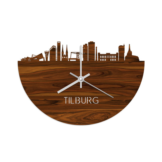 Skyline Klok Tilburg Palissander Palissander houten cadeau decoratie relatiegeschenk van WoodWideCities
