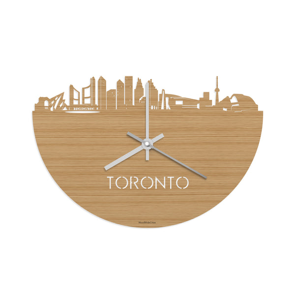 Skyline Klok Toronto Bamboe houten cadeau decoratie relatiegeschenk van WoodWideCities