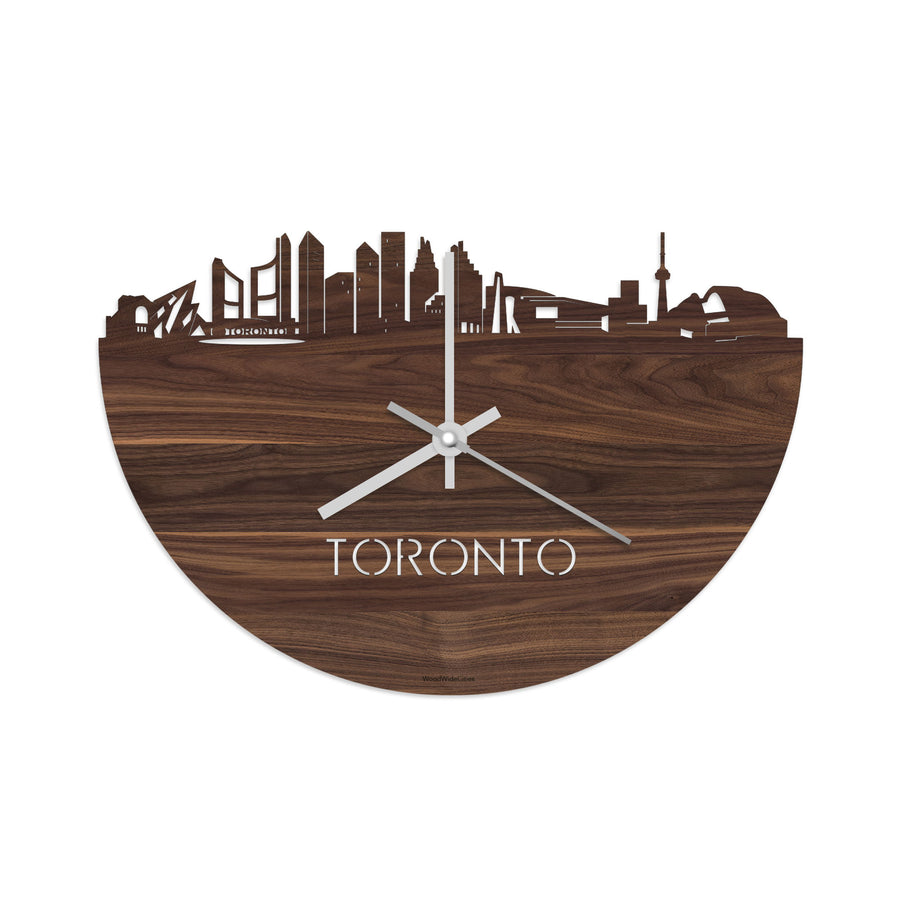 Skyline Klok Toronto Noten houten cadeau decoratie relatiegeschenk van WoodWideCities