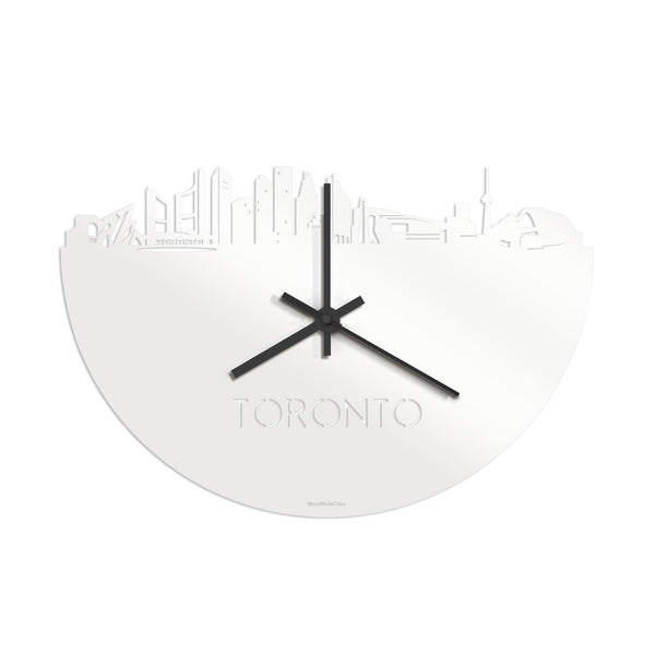 Skyline Klok Toronto Wit glanzend gerecycled kunststof cadeau decoratie relatiegeschenk van WoodWideCities