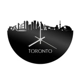 Skyline Klok Toronto Zwart glanzend gerecycled kunststof cadeau decoratie relatiegeschenk van WoodWideCities