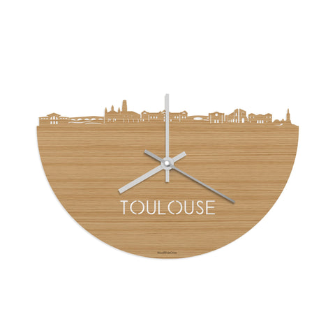 Skyline Klok Toulouse Bamboe houten cadeau decoratie relatiegeschenk van WoodWideCities