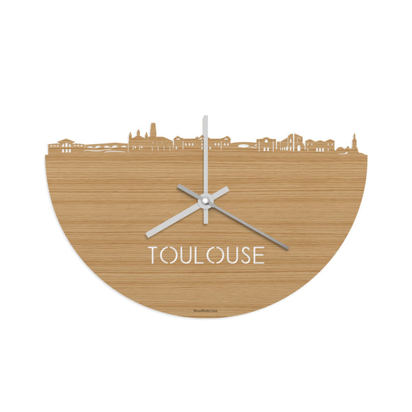 Skyline Klok Toulouse Bamboe houten cadeau decoratie relatiegeschenk van WoodWideCities
