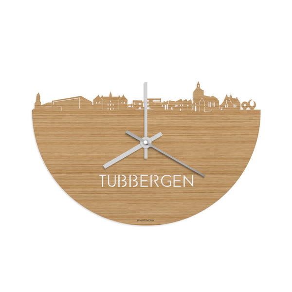Skyline Klok Tubbergen Bamboe houten cadeau decoratie relatiegeschenk van WoodWideCities