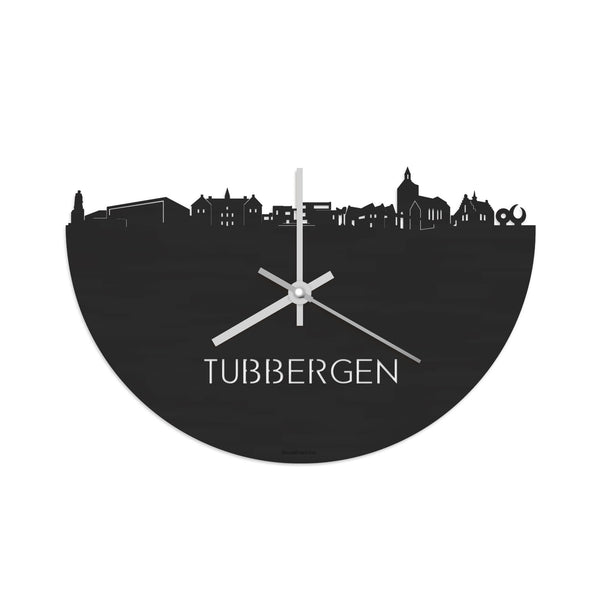 Skyline Klok Tubbergen Black Zwart houten cadeau decoratie relatiegeschenk van WoodWideCities