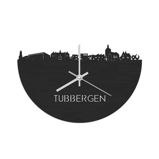 Skyline Klok Tubbergen Black Zwart houten cadeau decoratie relatiegeschenk van WoodWideCities
