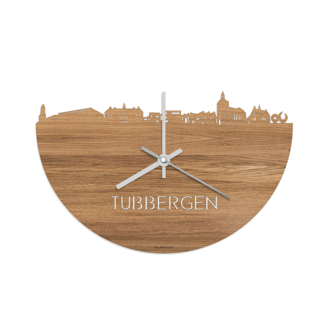 Skyline Klok Tubbergen Eiken houten cadeau decoratie relatiegeschenk van WoodWideCities