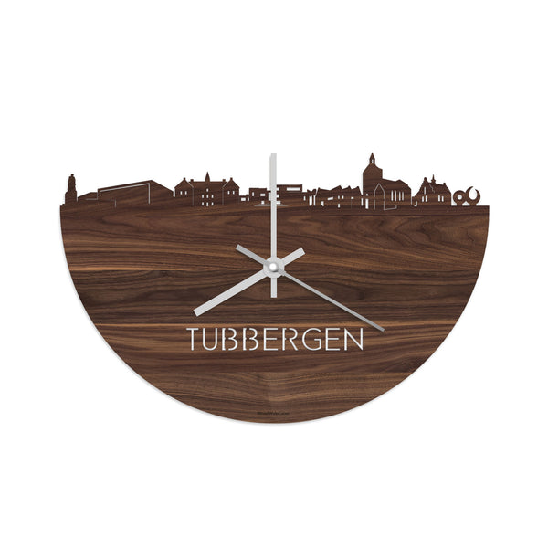 Skyline Klok Tubbergen Noten houten cadeau decoratie relatiegeschenk van WoodWideCities