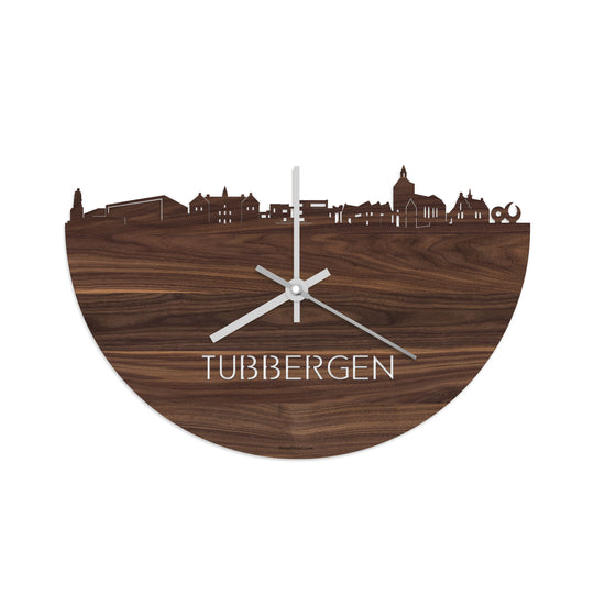 Skyline Klok Tubbergen Noten houten cadeau decoratie relatiegeschenk van WoodWideCities