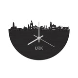 Skyline Klok Urk Black Zwart houten cadeau wanddecoratie relatiegeschenk van WoodWideCities