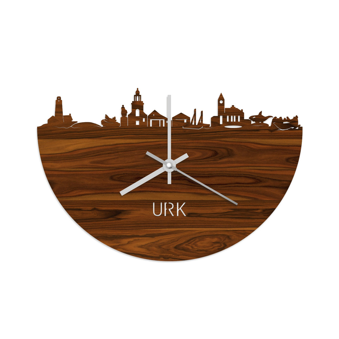 Skyline Klok Urk Palissander houten cadeau wanddecoratie relatiegeschenk van WoodWideCities