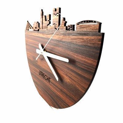 Skyline Klok Utrecht Noten Noten houten cadeau wanddecoratie relatiegeschenk van WoodWideCities