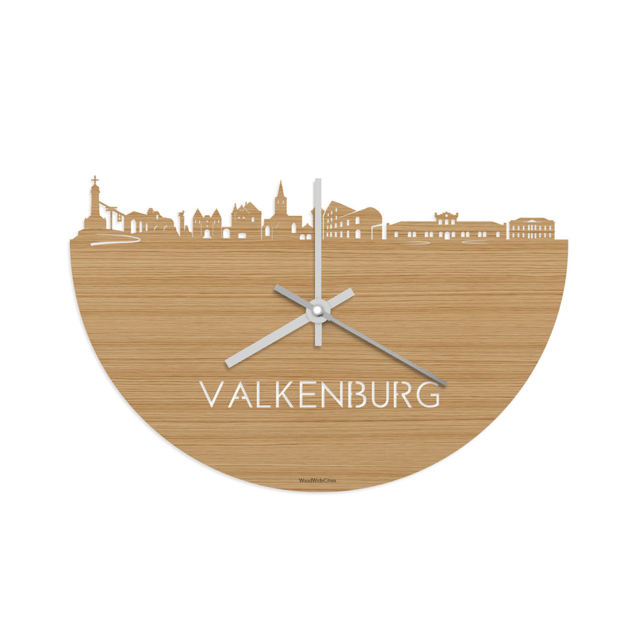 Skyline Klok Valkenburg Bamboe houten cadeau decoratie relatiegeschenk van WoodWideCities
