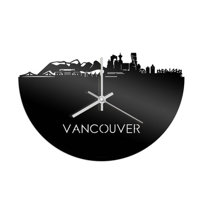 Skyline Clock Vancouver Black Glossy