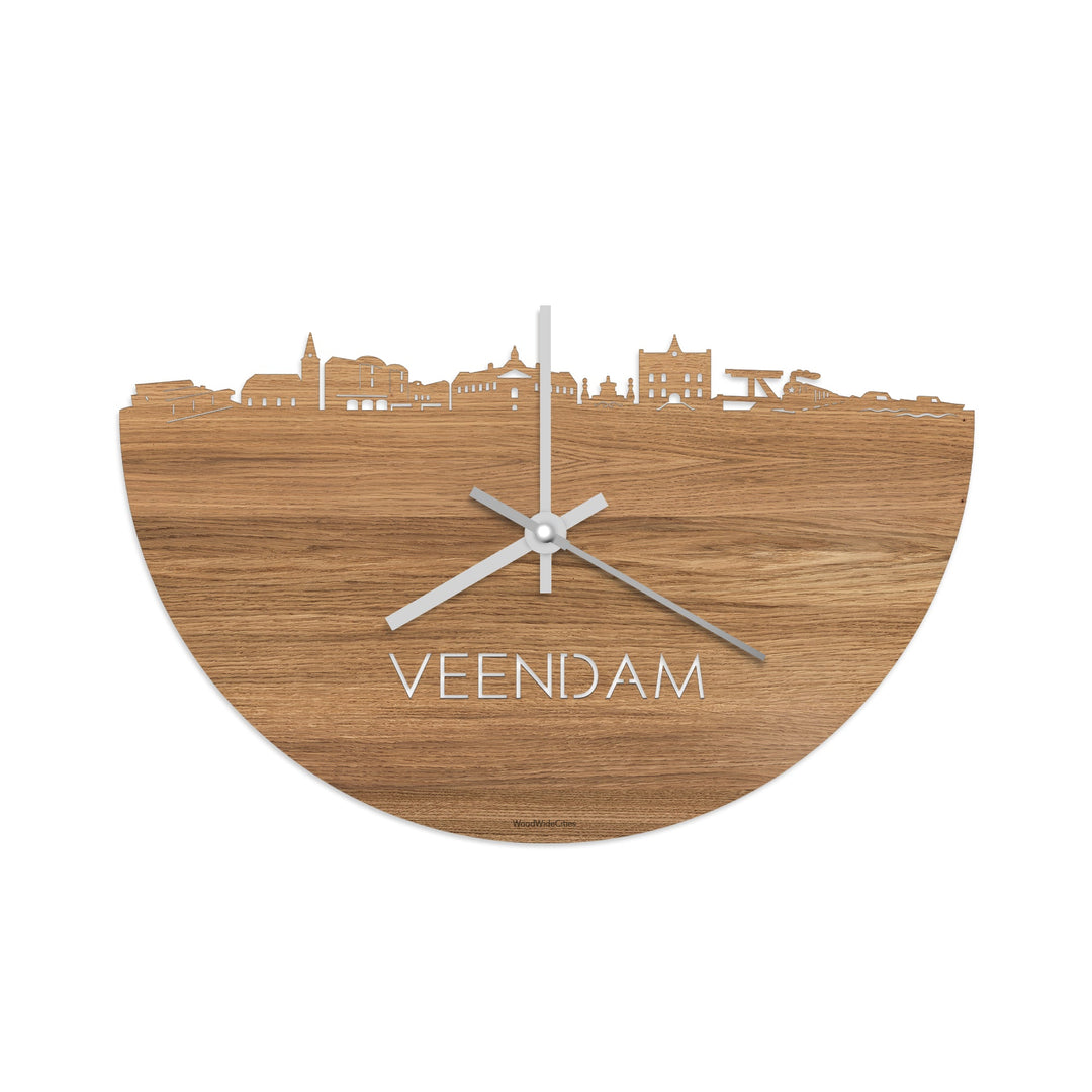 Skyline Klok Veendam Eiken houten cadeau decoratie relatiegeschenk van WoodWideCities