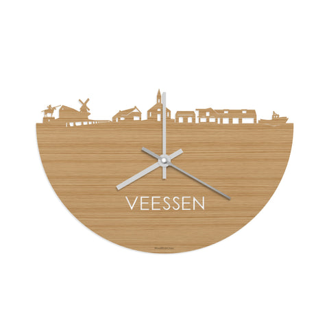 Skyline Klok Veessen Bamboe houten cadeau decoratie relatiegeschenk van WoodWideCities