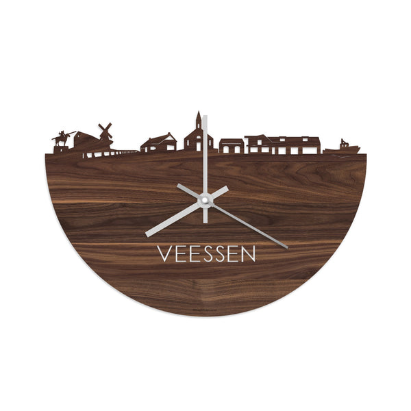 Skyline Klok Veessen Noten houten cadeau decoratie relatiegeschenk van WoodWideCities