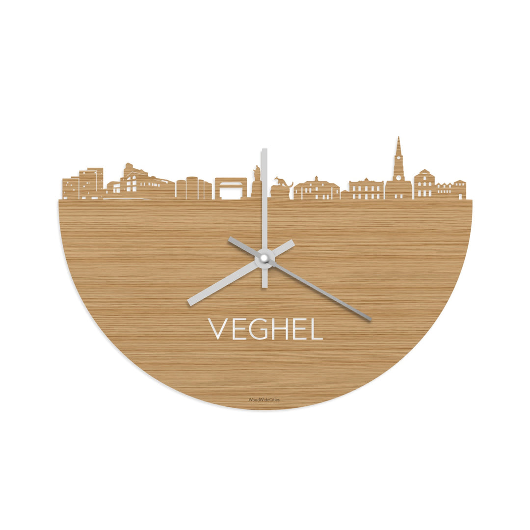 Skyline Klok Veghel Bamboe houten cadeau wanddecoratie relatiegeschenk van WoodWideCities