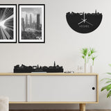 Skyline Klok Veghel Black Zwart houten cadeau wanddecoratie relatiegeschenk van WoodWideCities