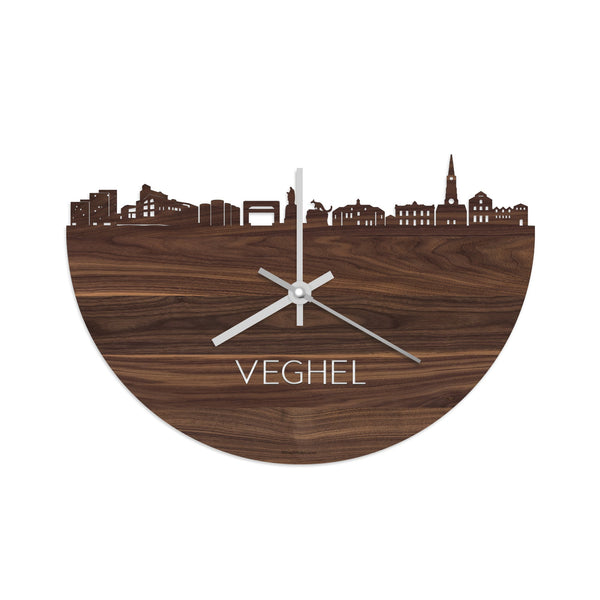 Skyline Klok Veghel Noten houten cadeau wanddecoratie relatiegeschenk van WoodWideCities