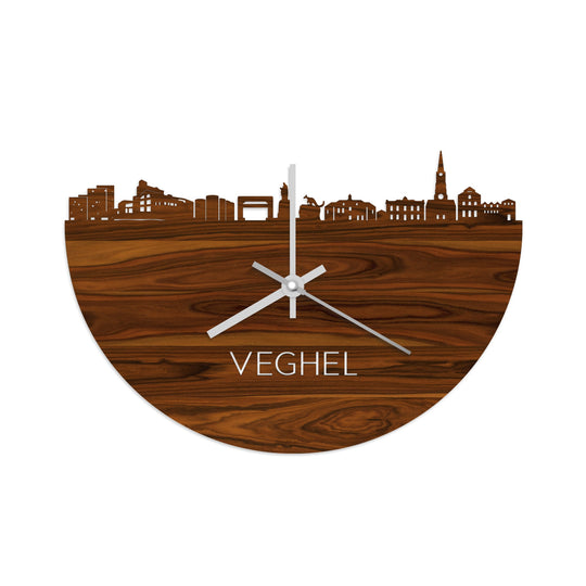 Skyline Klok Veghel Palissander houten cadeau wanddecoratie relatiegeschenk van WoodWideCities