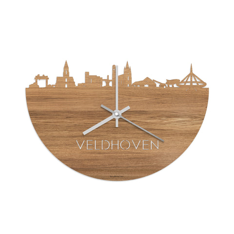 Skyline Klok Veldhoven Eiken houten cadeau decoratie relatiegeschenk van WoodWideCities