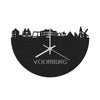 Skyline Klok Voorburg Black Zwart houten cadeau wanddecoratie relatiegeschenk van WoodWideCities