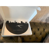 Skyline Klok Wageningen Black Zwart houten cadeau wanddecoratie relatiegeschenk van WoodWideCities