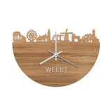 Skyline Klok Weert Eiken houten cadeau wanddecoratie relatiegeschenk van WoodWideCities