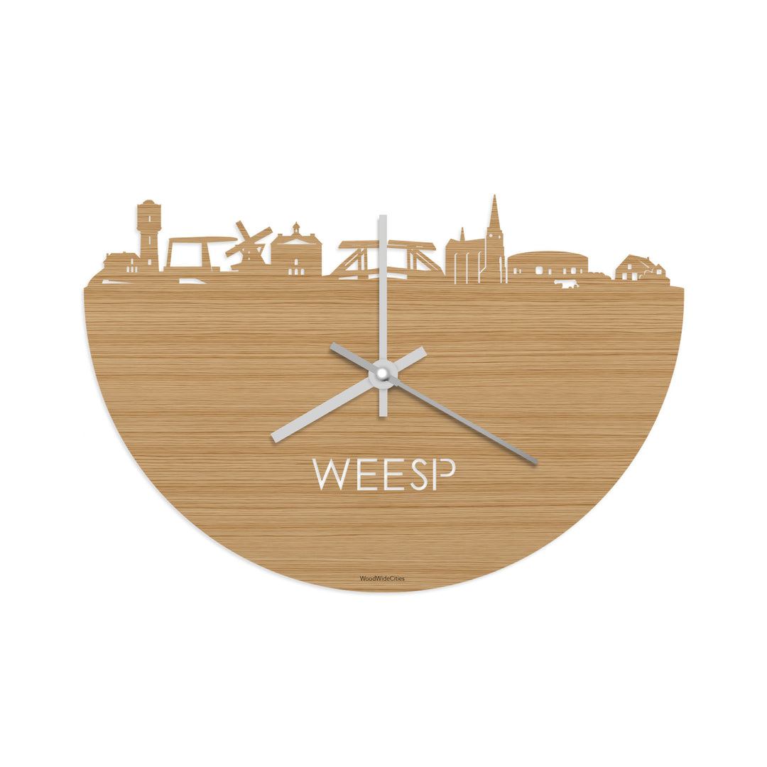Skyline Klok Weesp Bamboe houten cadeau decoratie relatiegeschenk van WoodWideCities