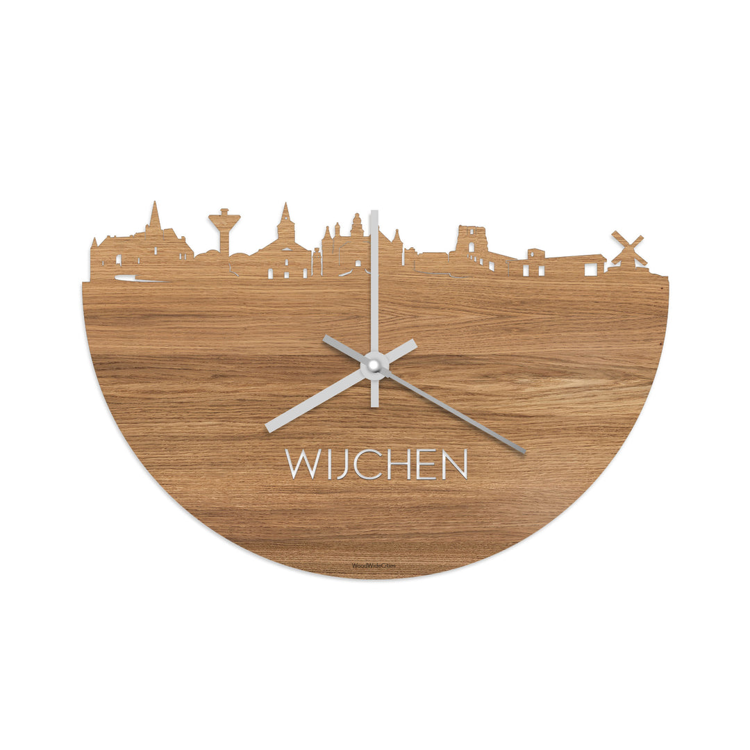 Skyline Klok Wijchen Eiken houten cadeau decoratie relatiegeschenk van WoodWideCities