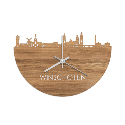 Skyline Klok Winschoten Eiken houten cadeau decoratie relatiegeschenk van WoodWideCities