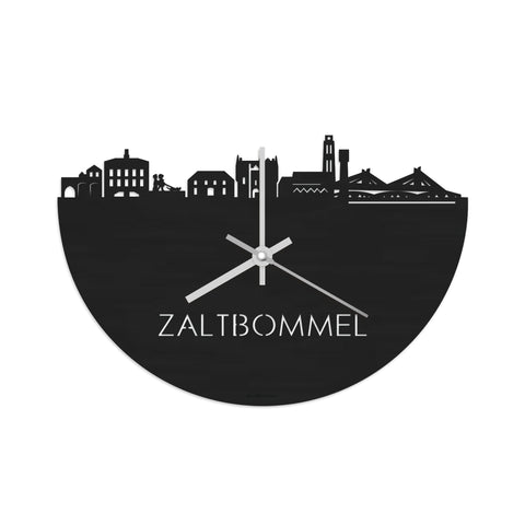 Skyline Klok Zaltbommel Black Zwart houten cadeau wanddecoratie relatiegeschenk van WoodWideCities