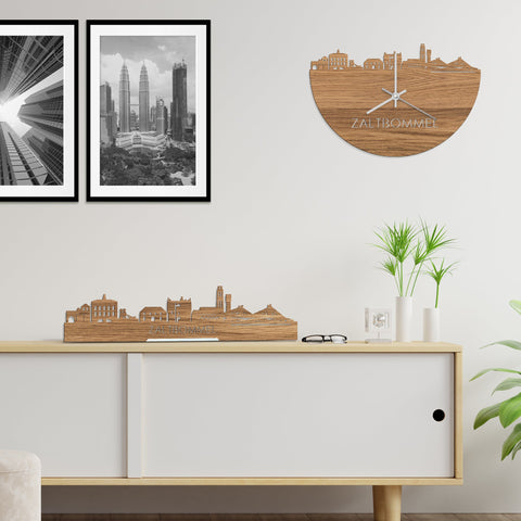 Skyline Klok Zaltbommel Eiken houten cadeau wanddecoratie relatiegeschenk van WoodWideCities