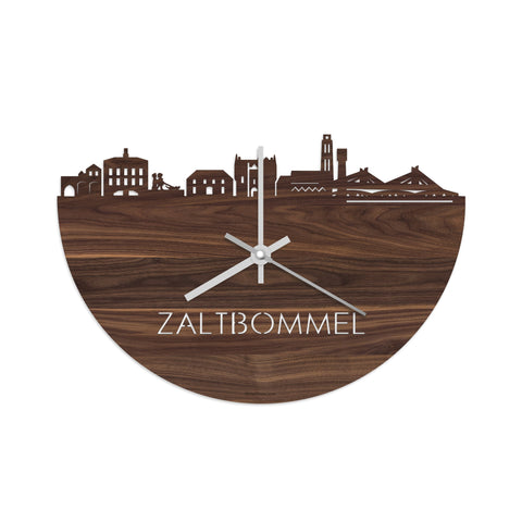 Skyline Klok Zaltbommel Noten houten cadeau wanddecoratie relatiegeschenk van WoodWideCities