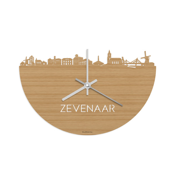 Skyline Klok Zevenaar Bamboe houten cadeau decoratie relatiegeschenk van WoodWideCities