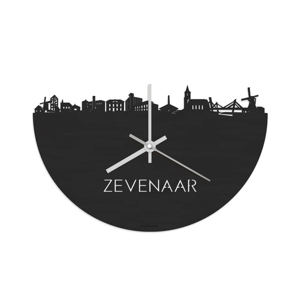 Skyline Klok Zevenaar Black Zwart houten cadeau decoratie relatiegeschenk van WoodWideCities