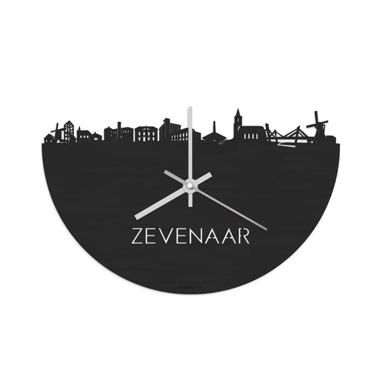 Skyline Klok Zevenaar Black Zwart houten cadeau decoratie relatiegeschenk van WoodWideCities
