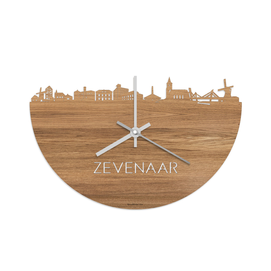 Skyline Klok Zevenaar Eiken houten cadeau decoratie relatiegeschenk van WoodWideCities
