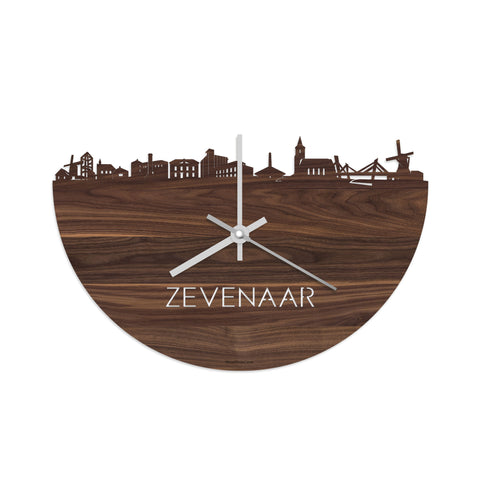 Skyline Klok Zevenaar Noten houten cadeau decoratie relatiegeschenk van WoodWideCities