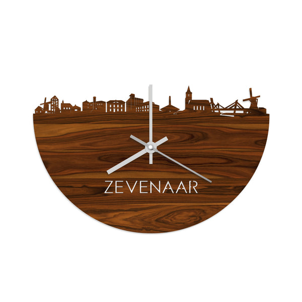 Skyline Klok Zevenaar Palissander houten cadeau decoratie relatiegeschenk van WoodWideCities