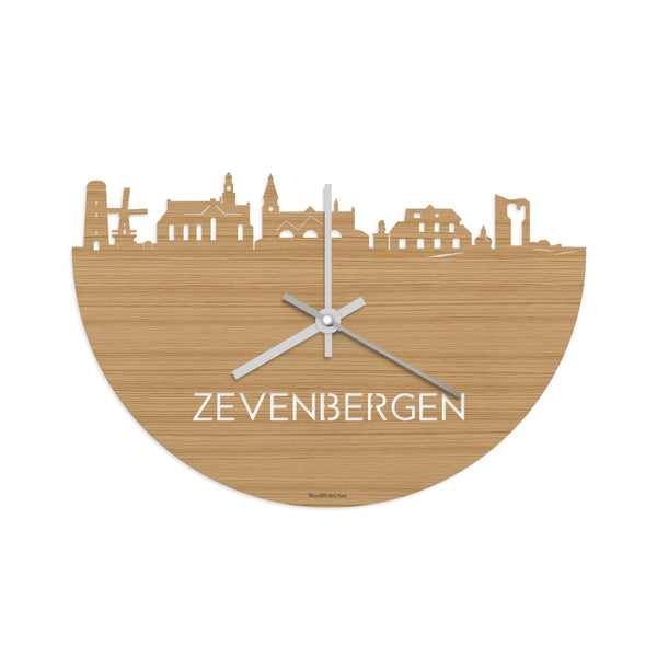 Skyline Klok Zevenbergen Bamboe houten cadeau decoratie relatiegeschenk van WoodWideCities