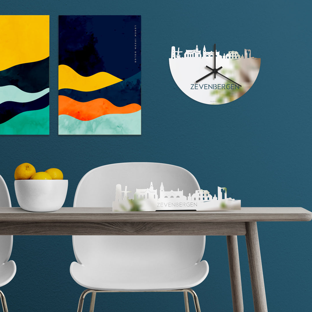 Skyline Klok Zevenbergen Spiegel gerecycled kunststof cadeau decoratie relatiegeschenk van WoodWideCities