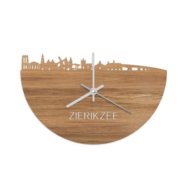 Skyline Klok Zierikzee Eiken houten cadeau wanddecoratie relatiegeschenk van WoodWideCities