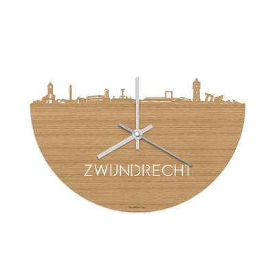 Skyline Clock Zwijndrecht Bamboo